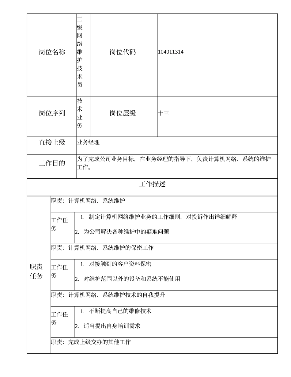 104011314 三级网络维护技术员.doc_第1页