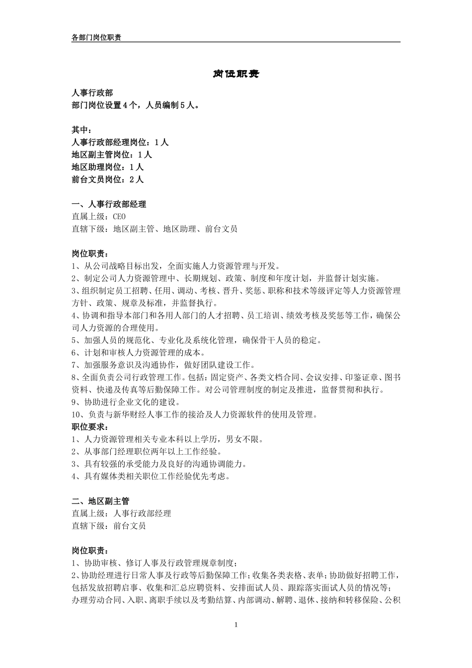 传媒公司岗位职责大全.doc_第1页