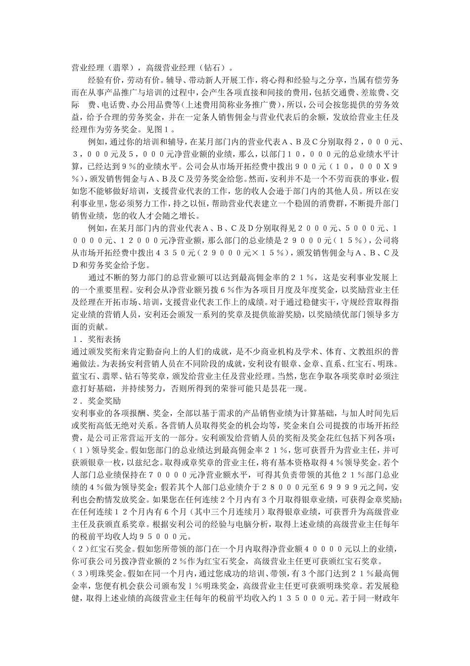 安利公司营业代表报酬及奖励.doc_第2页