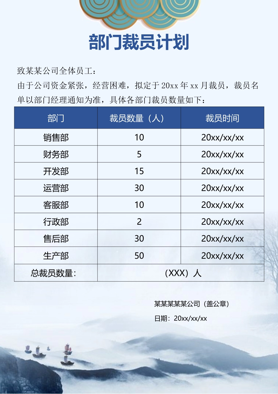 部门裁员计划 (2).docx_第1页