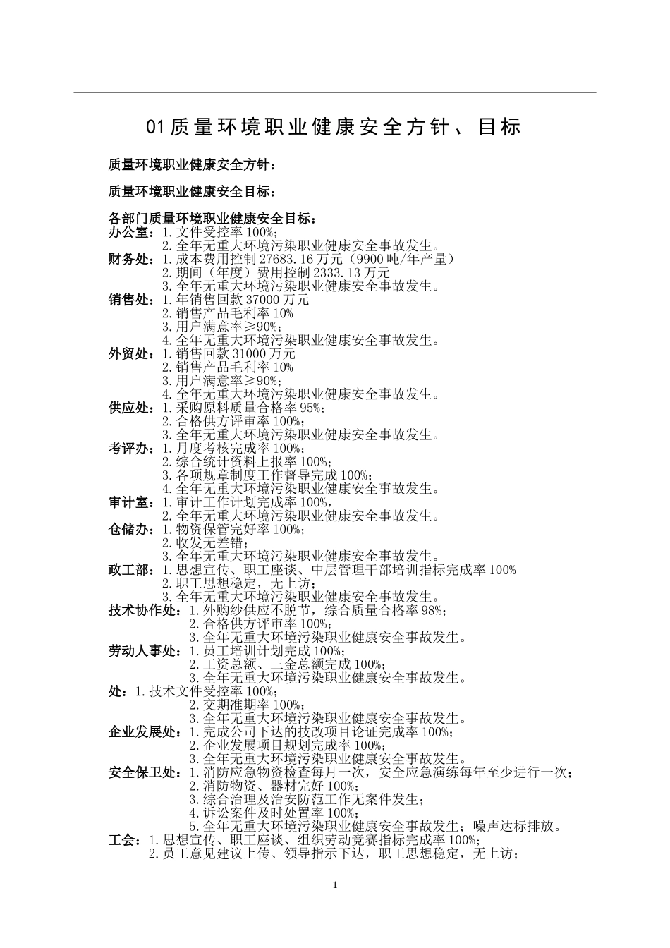 纺织企业质量环境职业健康安全管理手册.doc_第2页