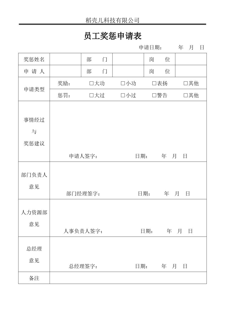 17-员工奖惩申请表.docx_第1页