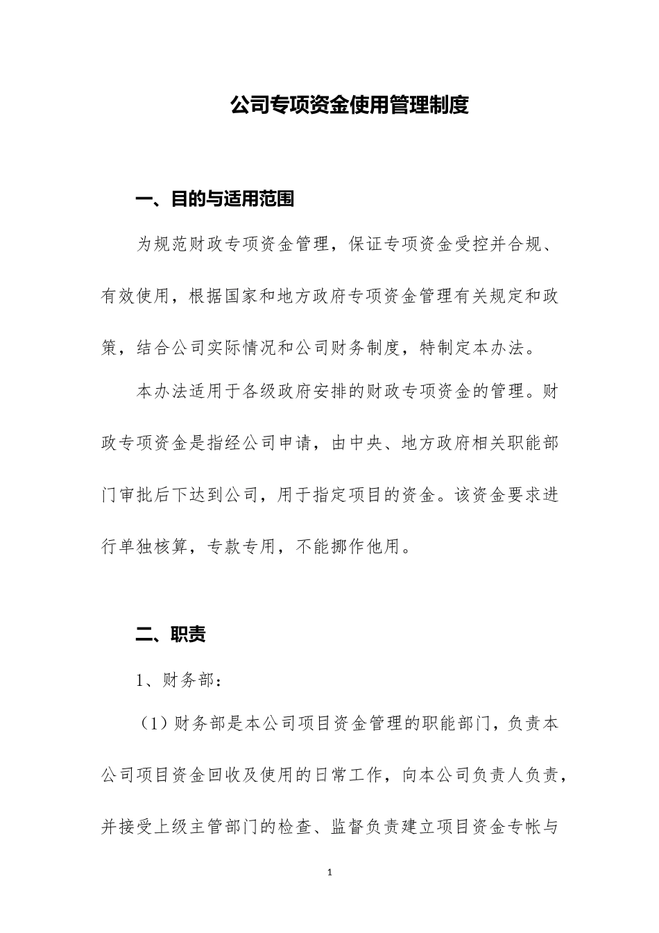 13-公司专项资金使用管理制度.doc_第1页