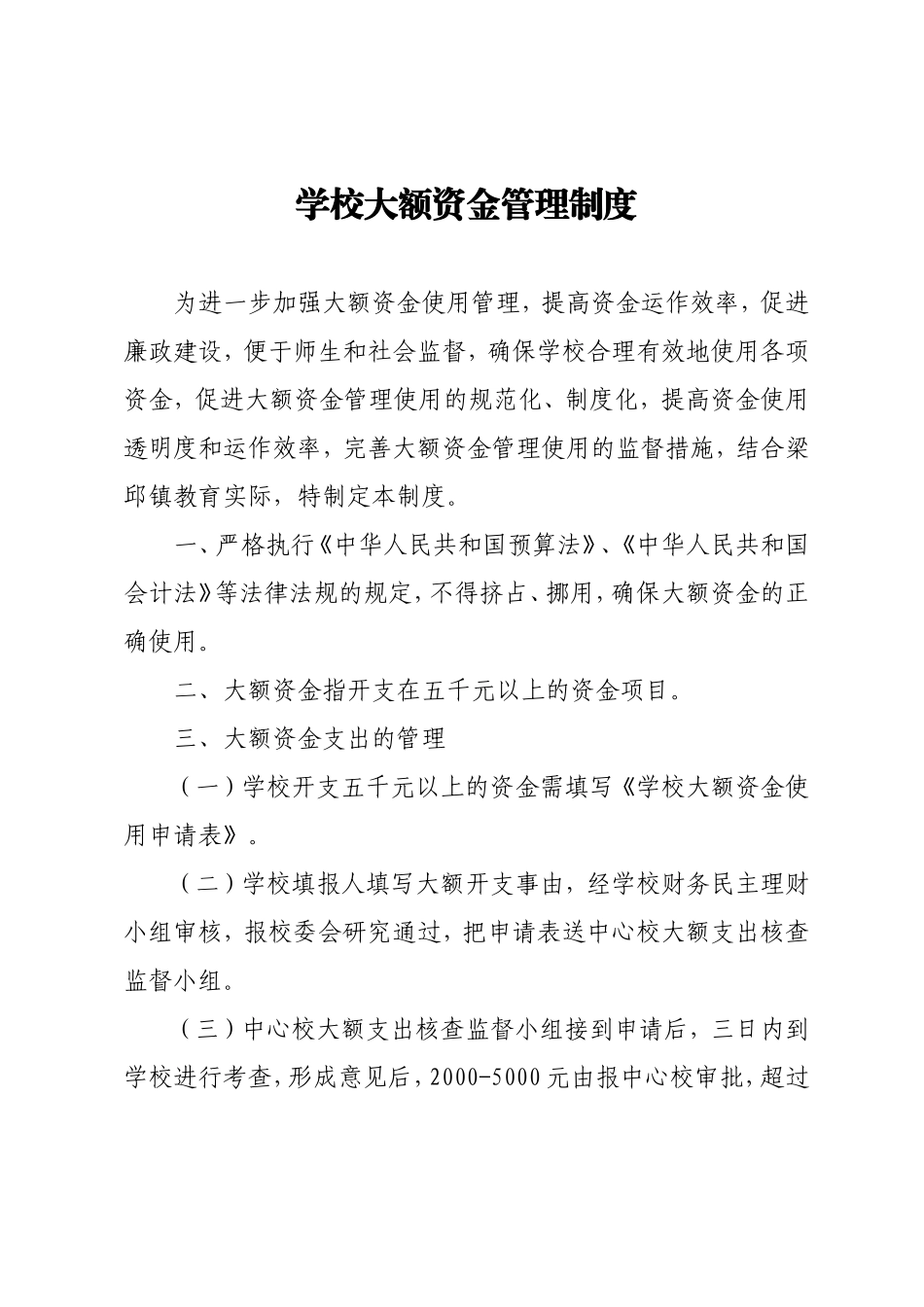 15-学校大额资金管理制度.doc_第1页
