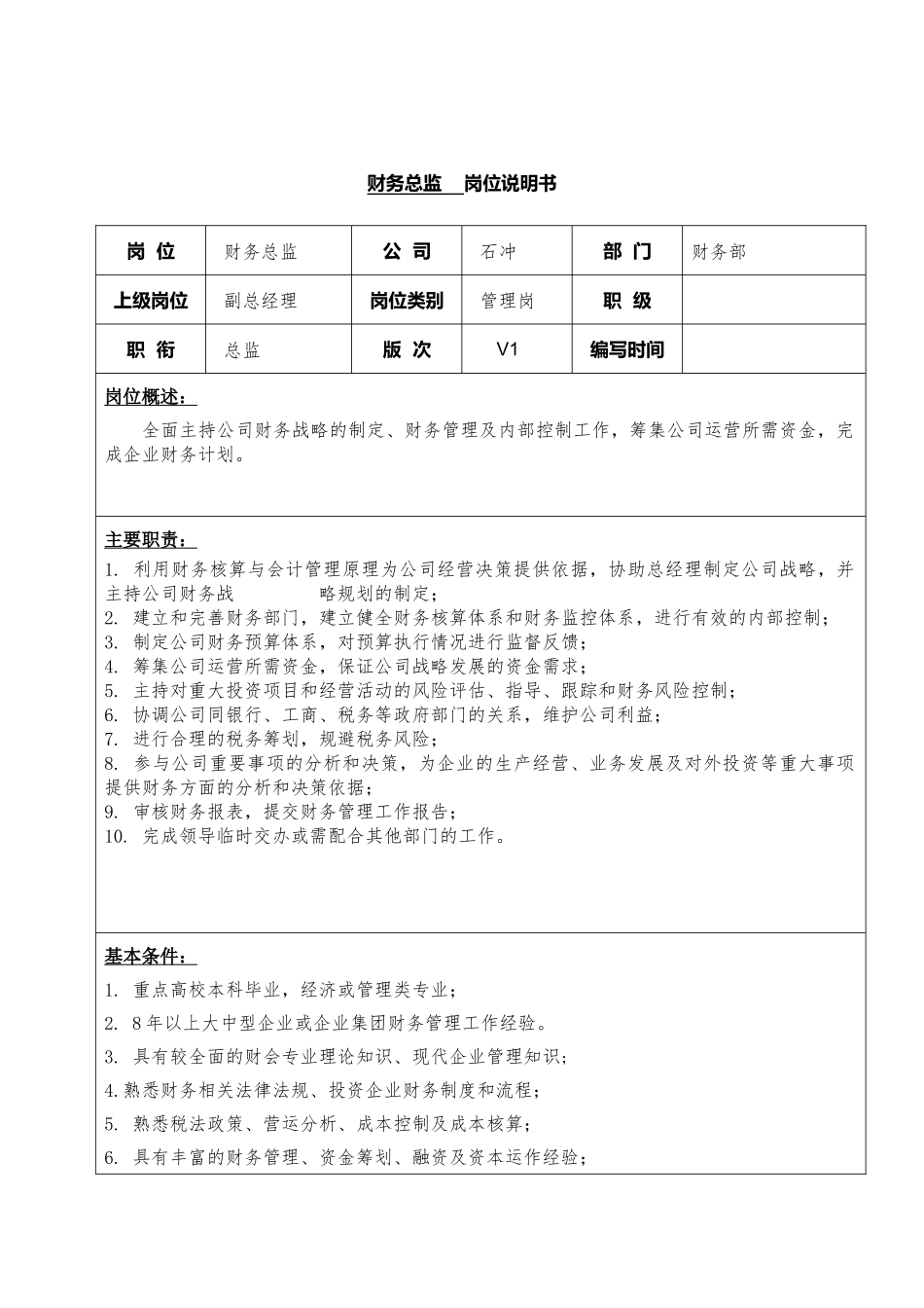 35-01财务总监岗位说明书.docx_第1页
