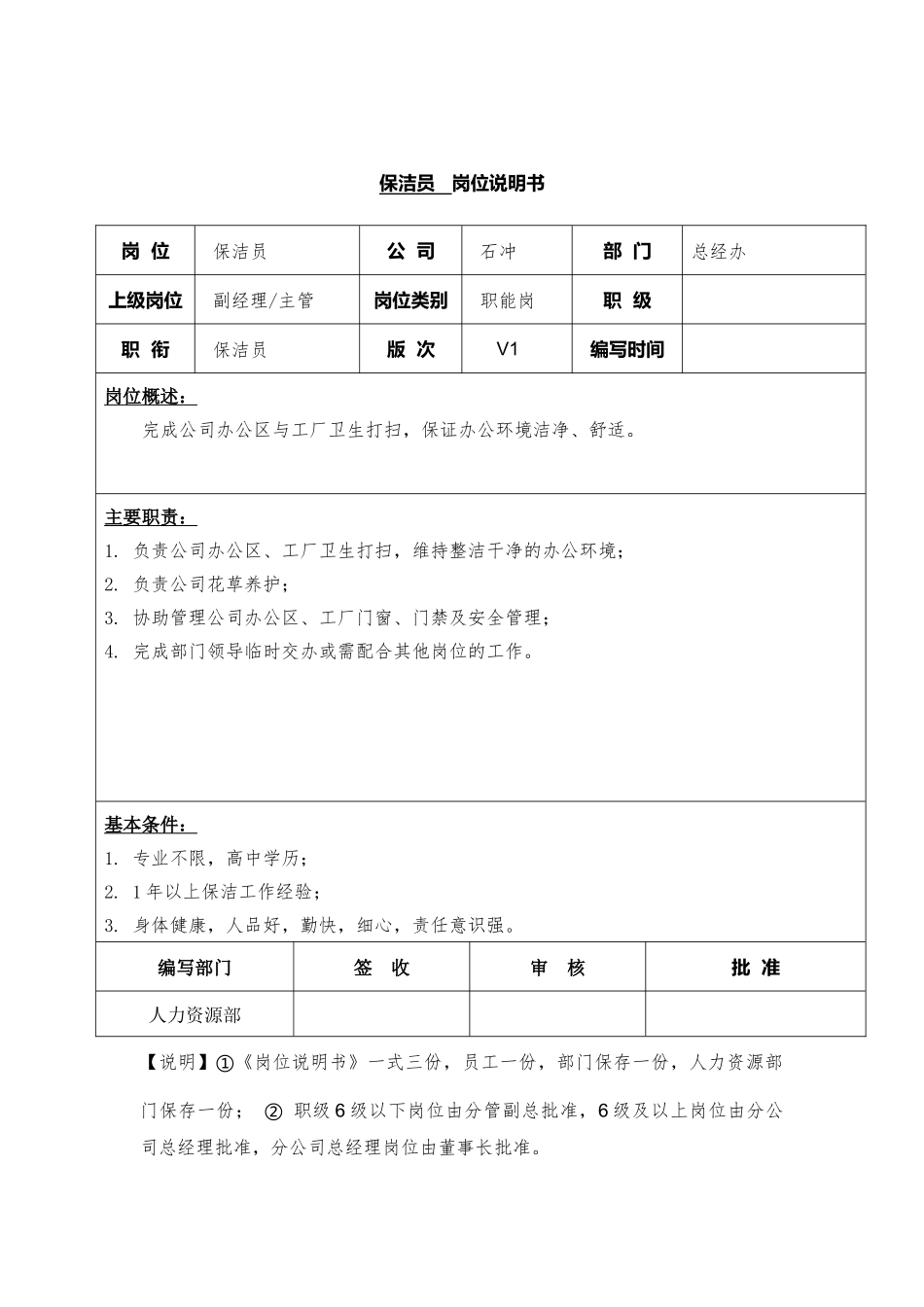 49-01保洁员岗位说明书.docx_第1页