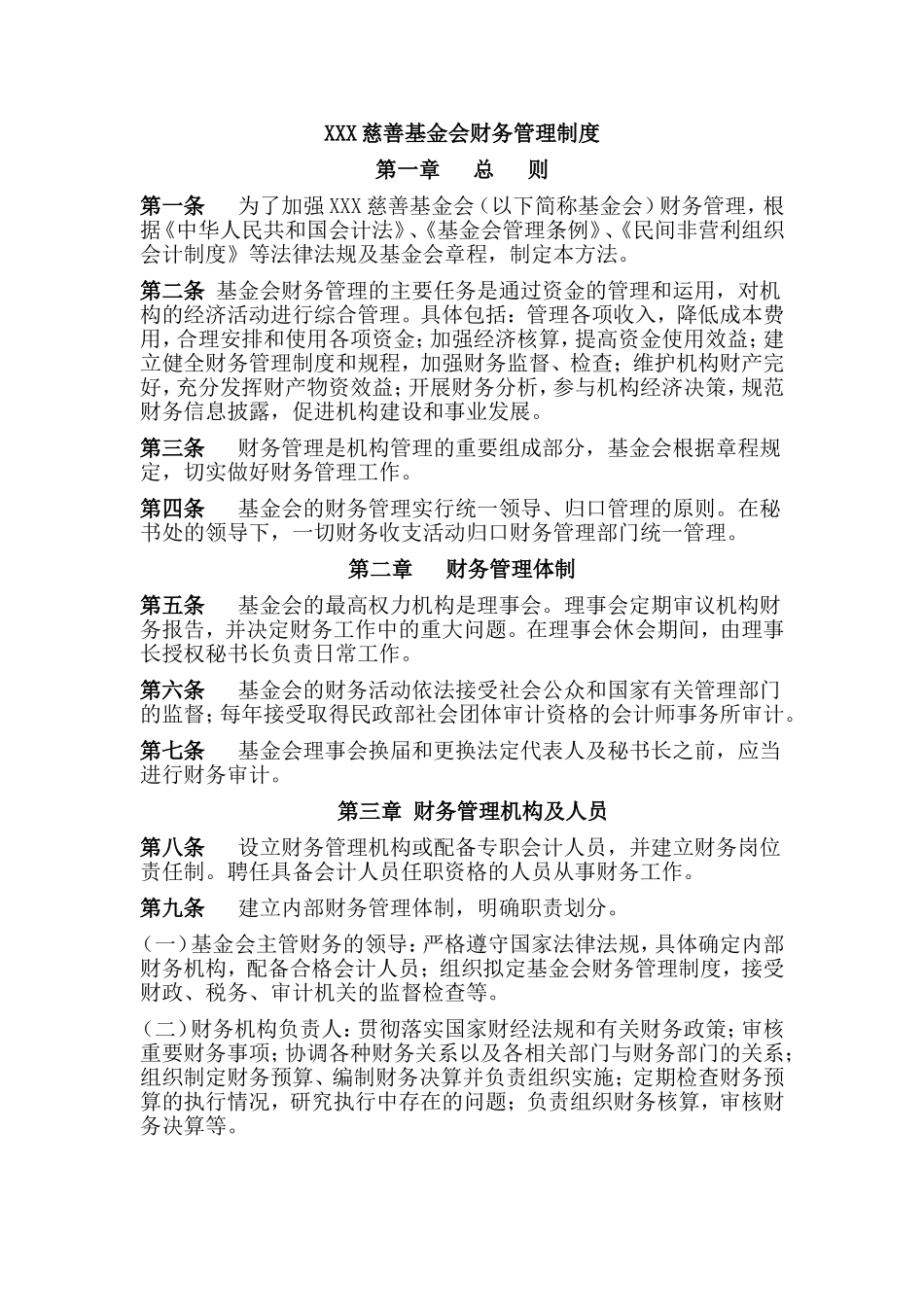 88 -【行业案例】-基金会财务管理制度.doc_第1页