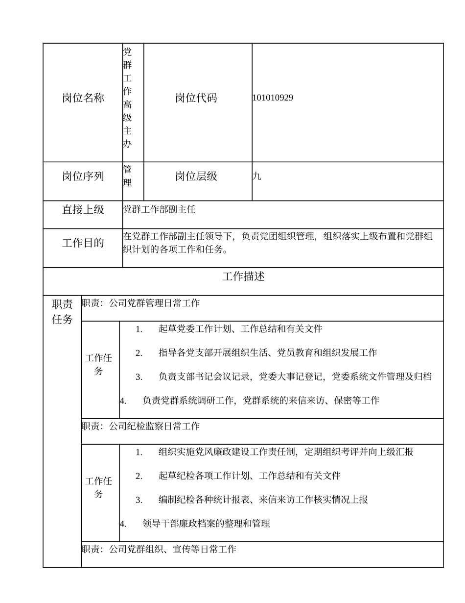101010929 党群工作高级主办.doc_第1页