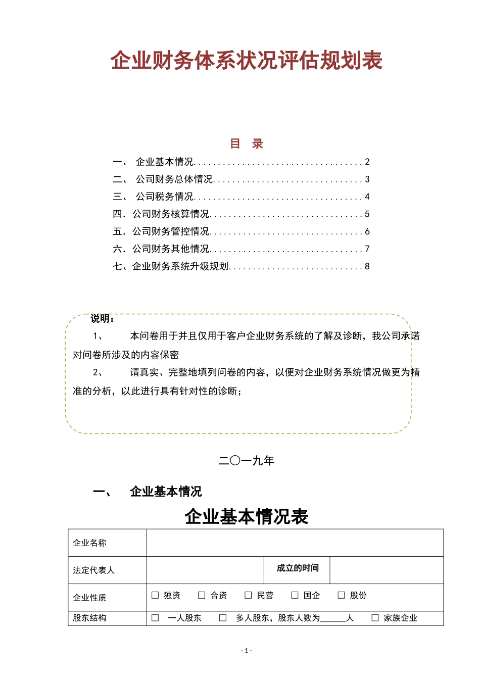 宏酷财税-参考工具《企业财务体系诊断规划表》.doc_第1页
