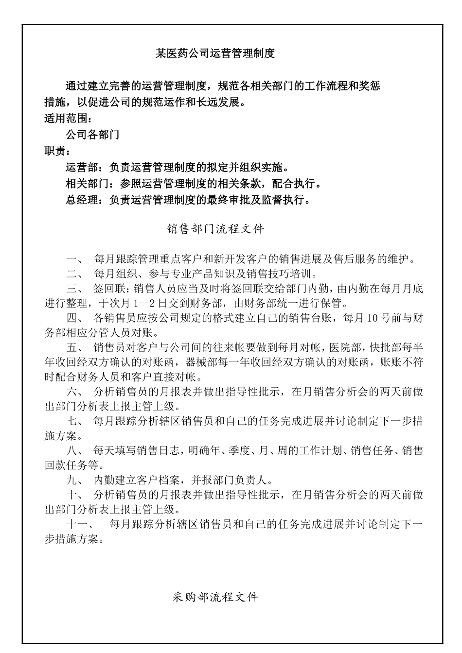 某医药公司运营管理制度.doc_第1页