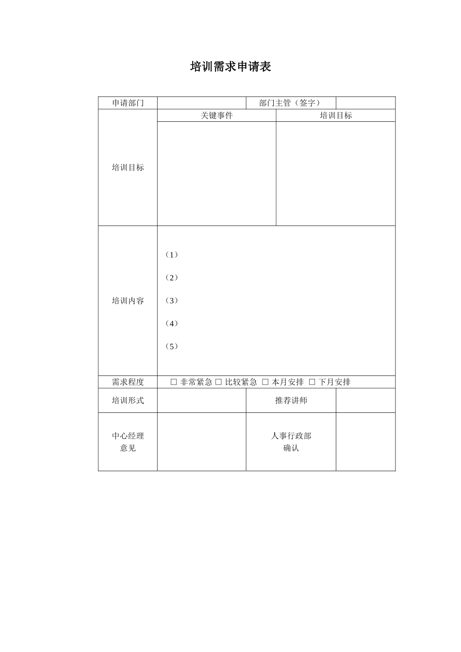 培训需求申请表 (5).doc_第1页