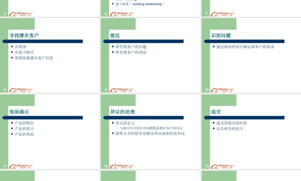 阿里巴巴销售黄金培训课程.ppt