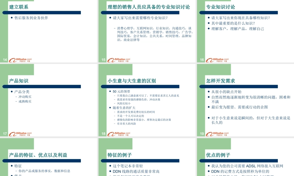 阿里巴巴销售黄金培训课程.ppt