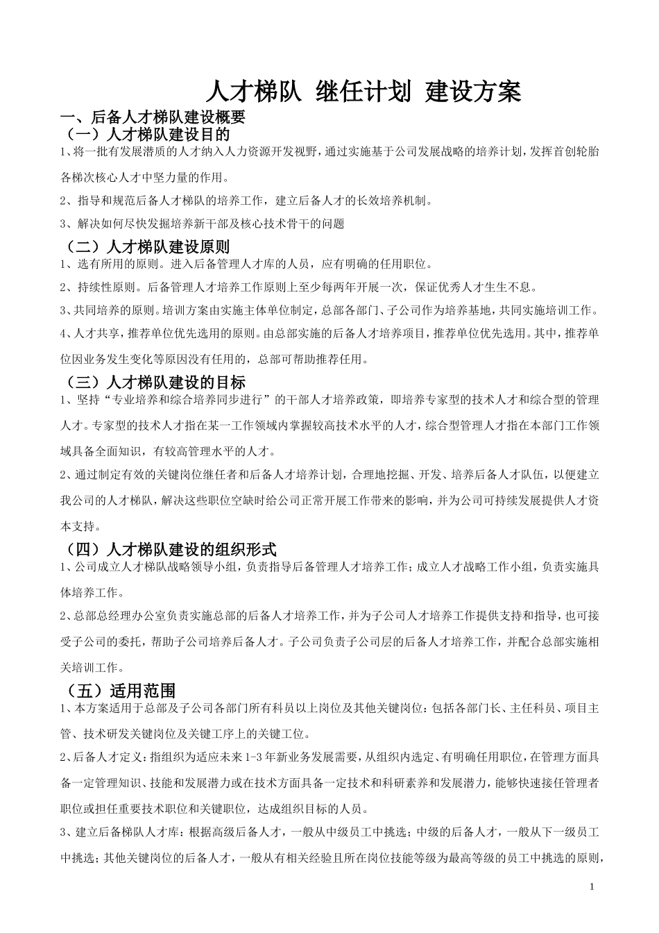 人才梯队-继任计划-建设方案（22页）(实用)【更多优质课程+微信5229018】.doc_第1页
