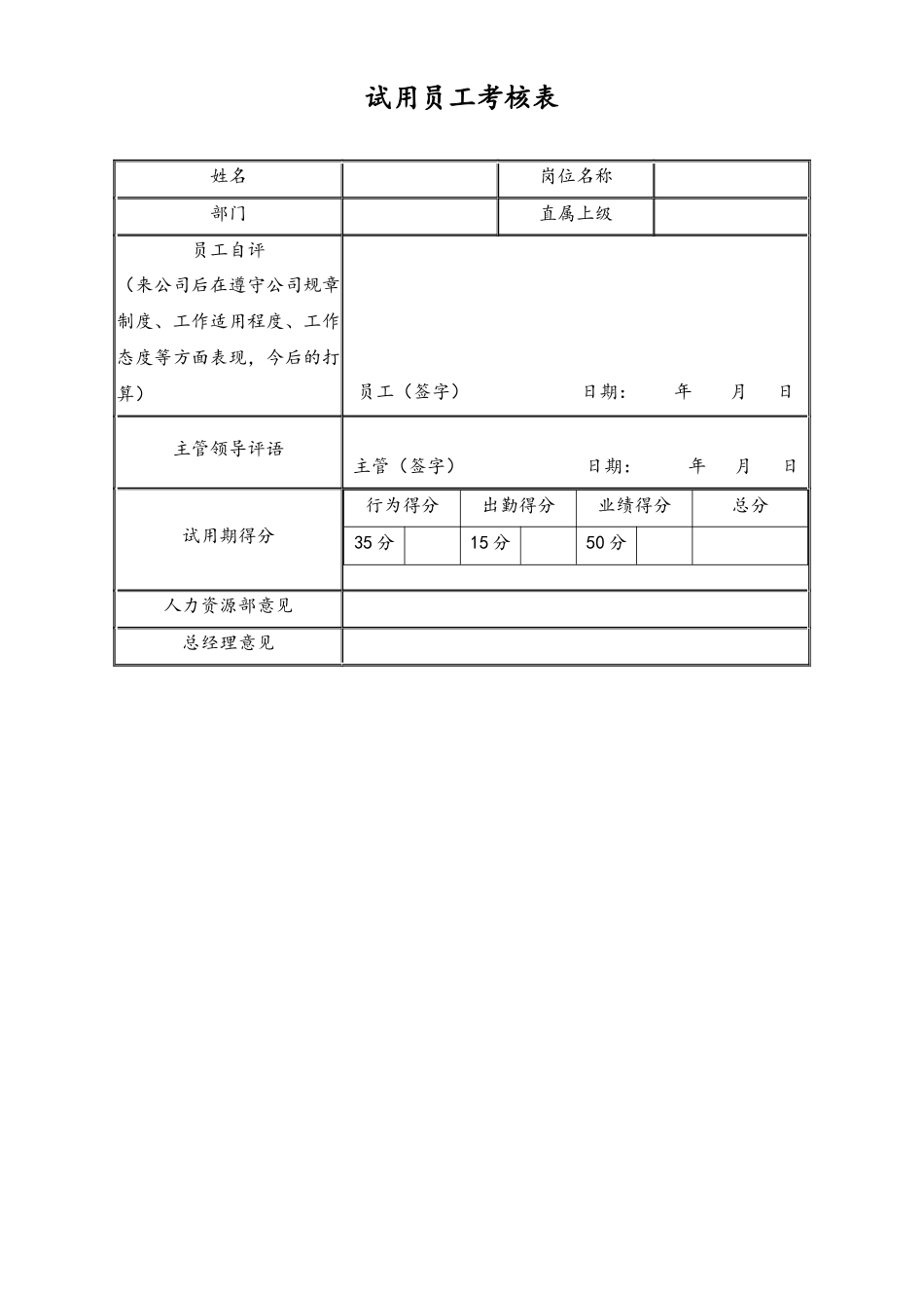 试用员工考核表.docx_第1页