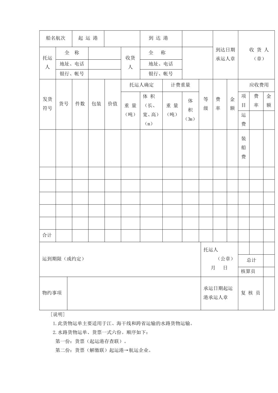 水路货物运单.doc_第2页