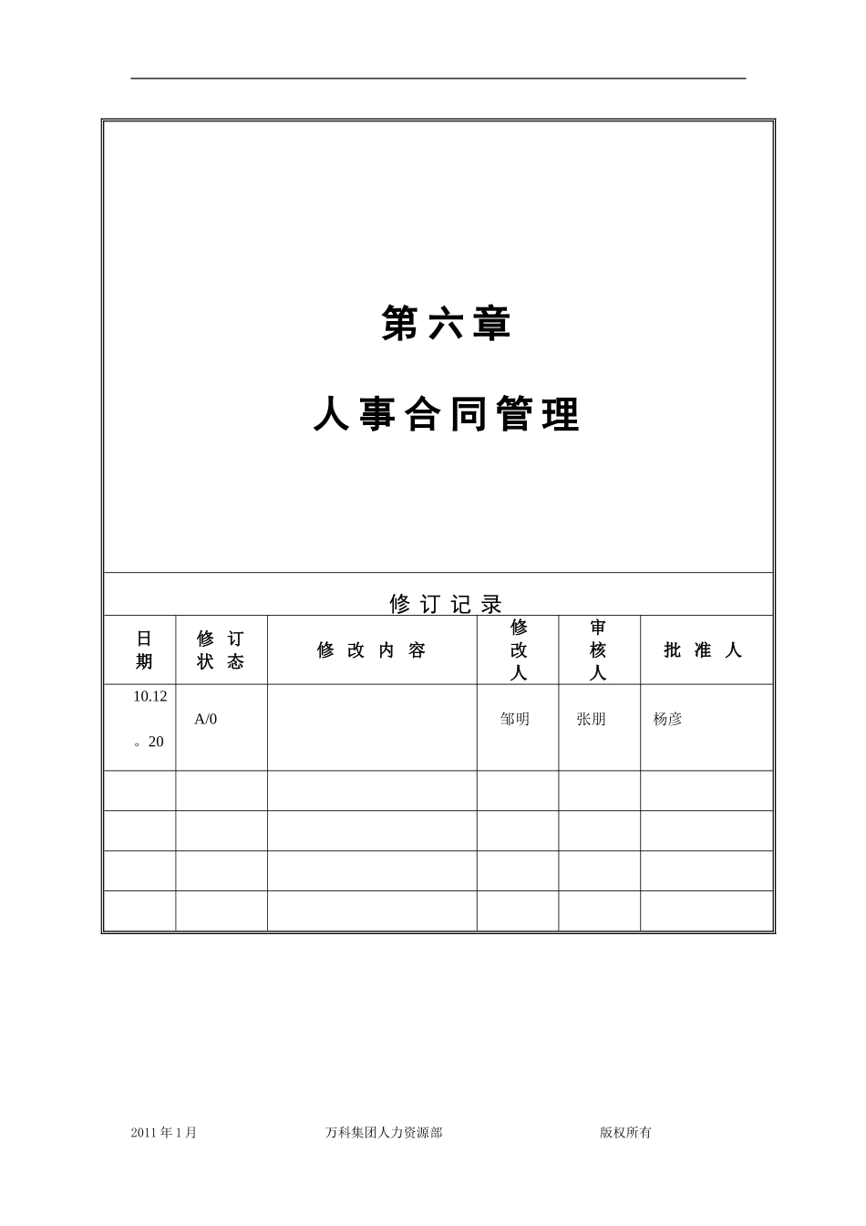 万科集团人事合同管理制度规范.doc_第1页
