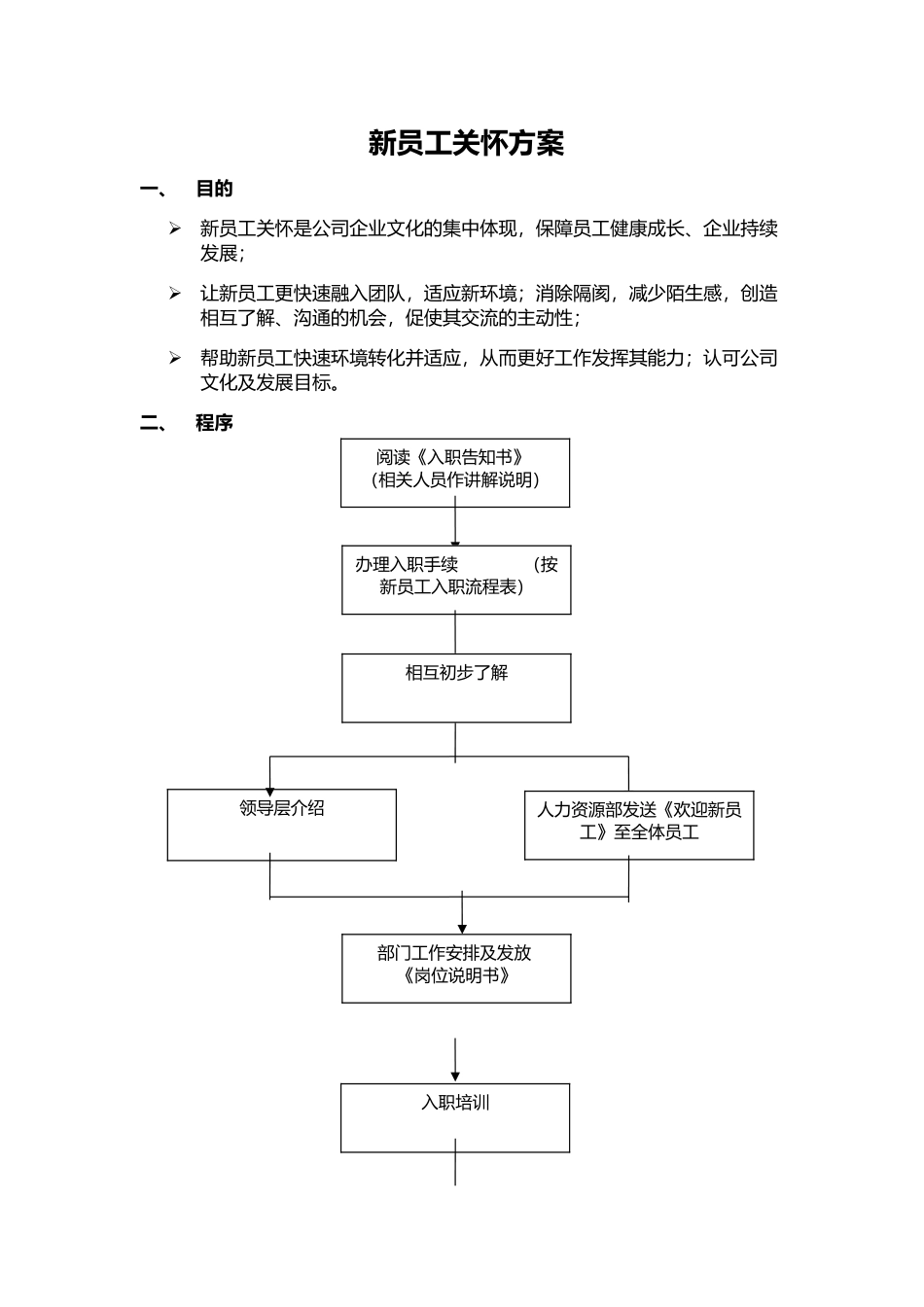 新员工入职关怀方案 5页.doc_第1页