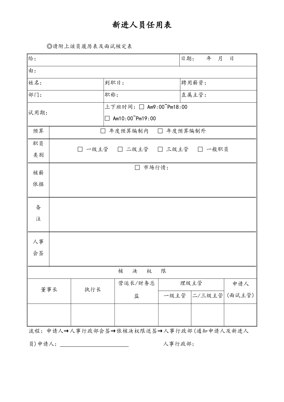 新进人员任用表.doc_第1页