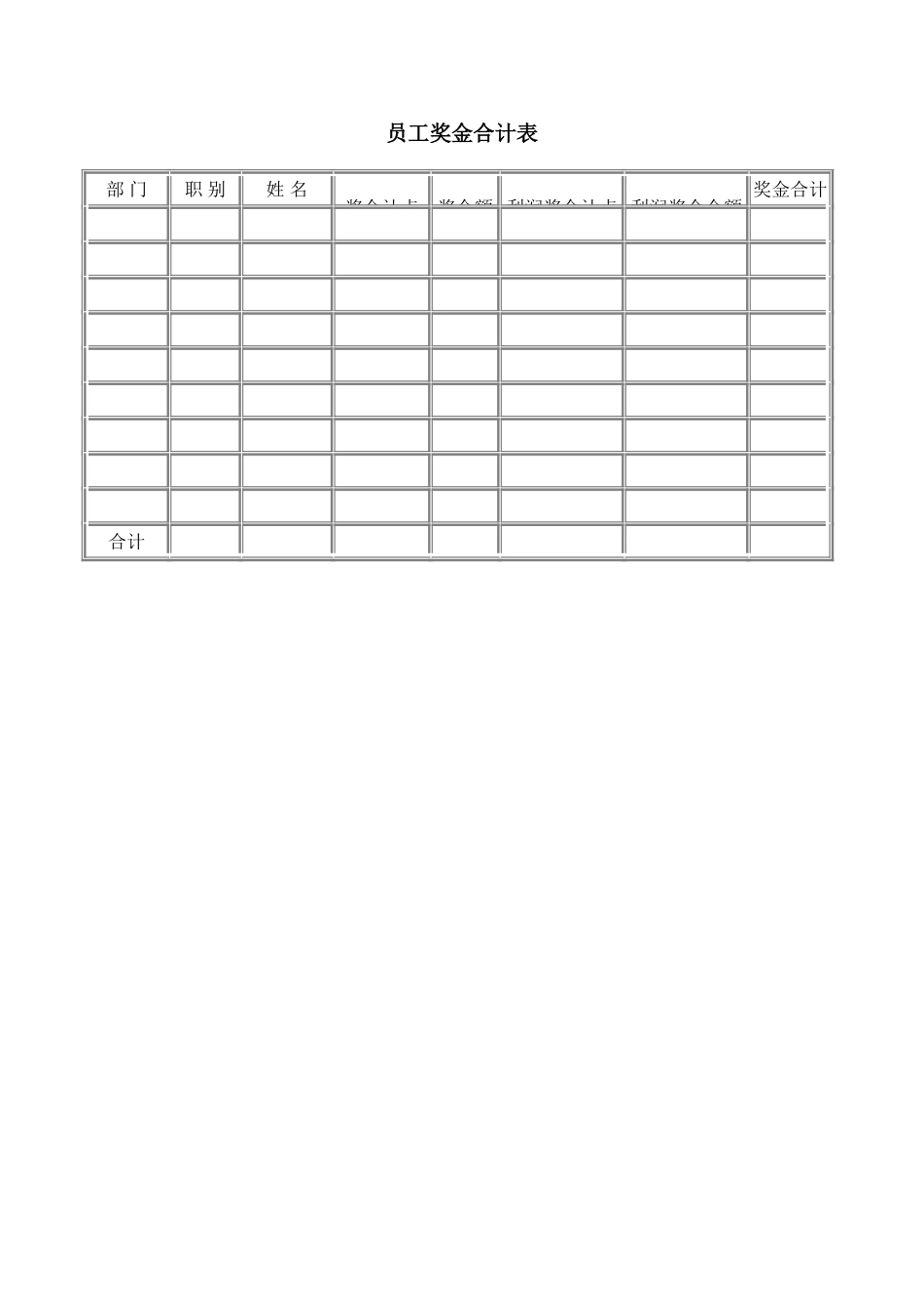员工奖金合计表 (2).doc_第1页