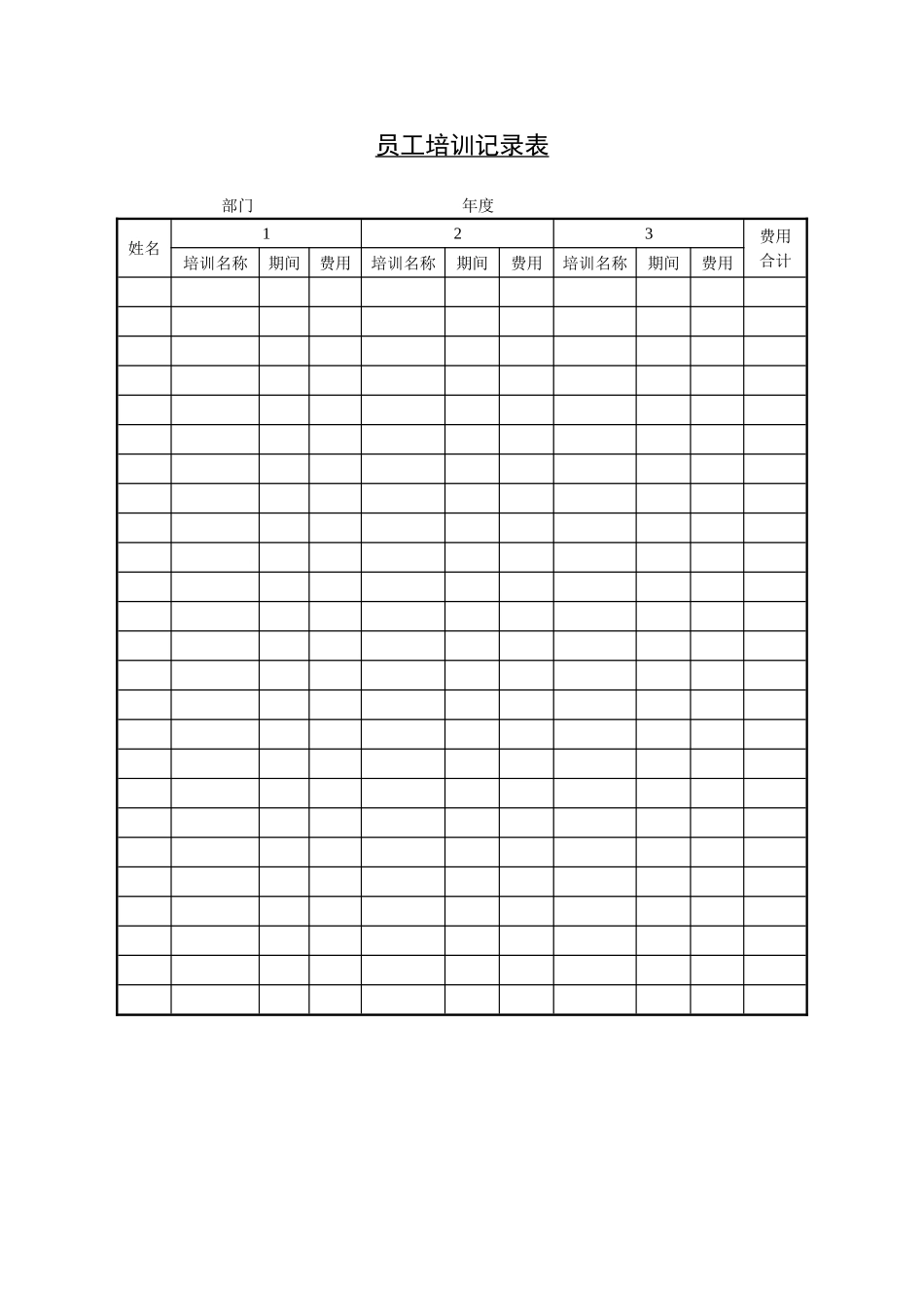 员工培训记录表 (3).doc_第1页