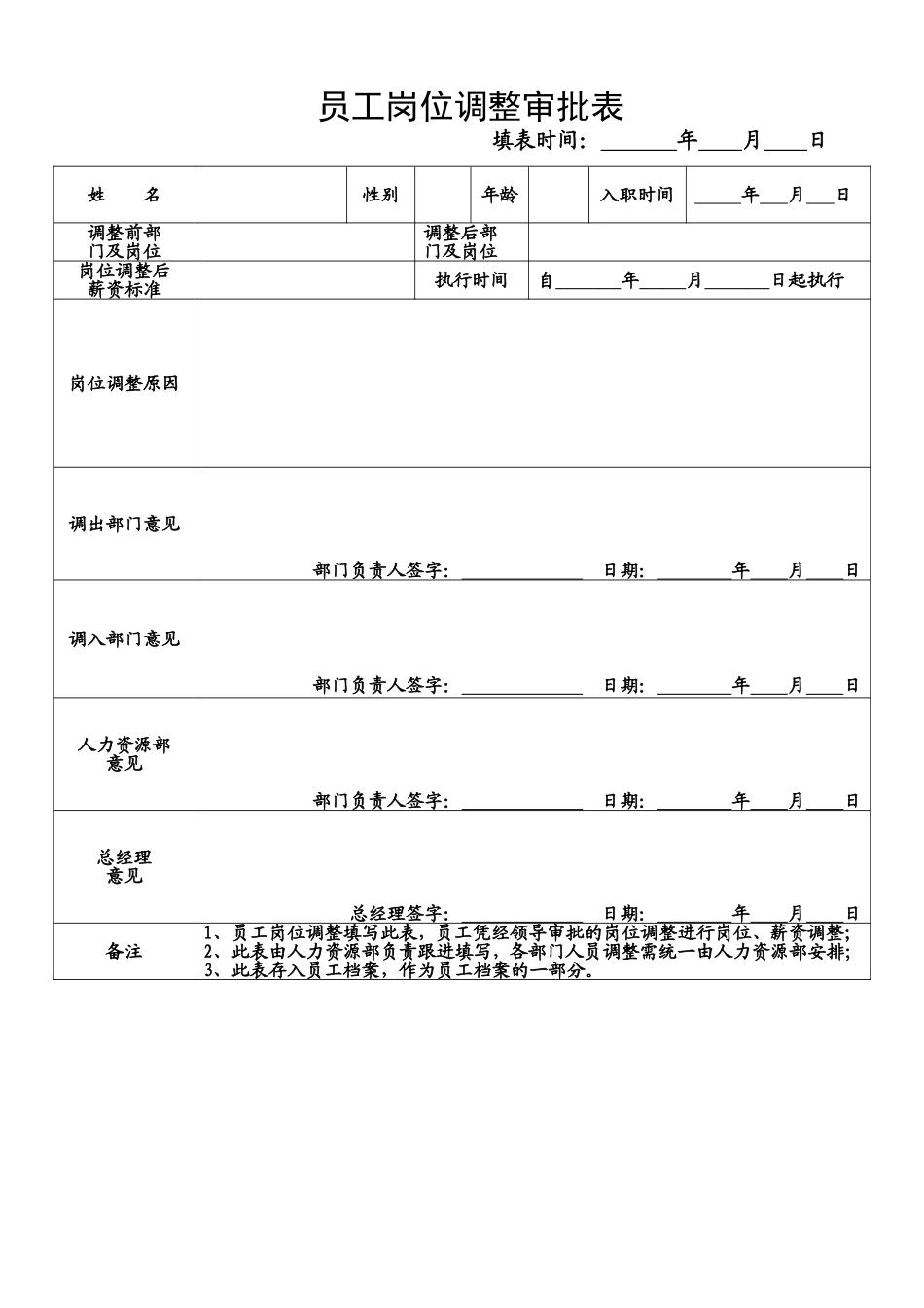 员工岗位调整审批表-.doc_第1页