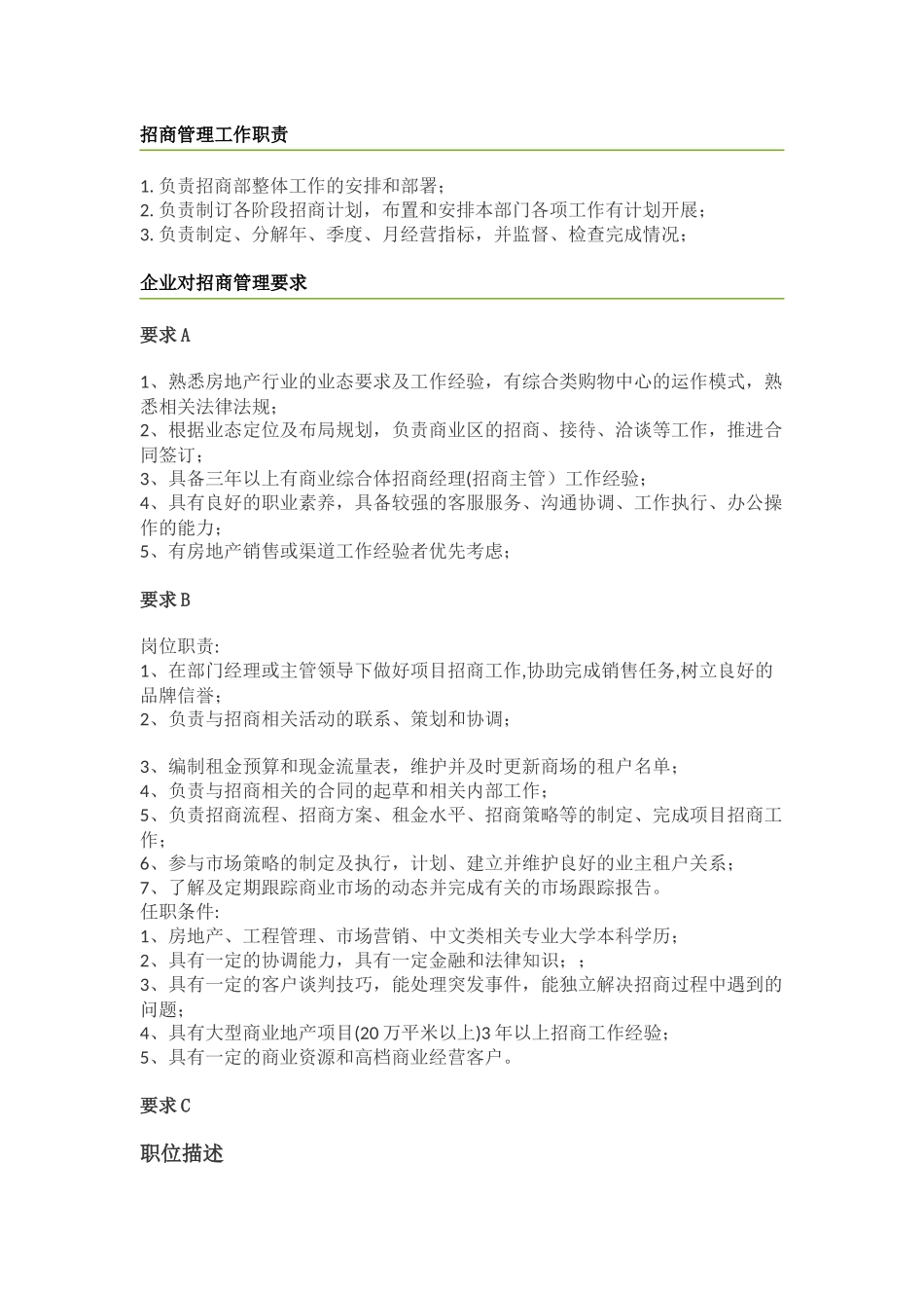 招商管理工作职责.docx_第1页
