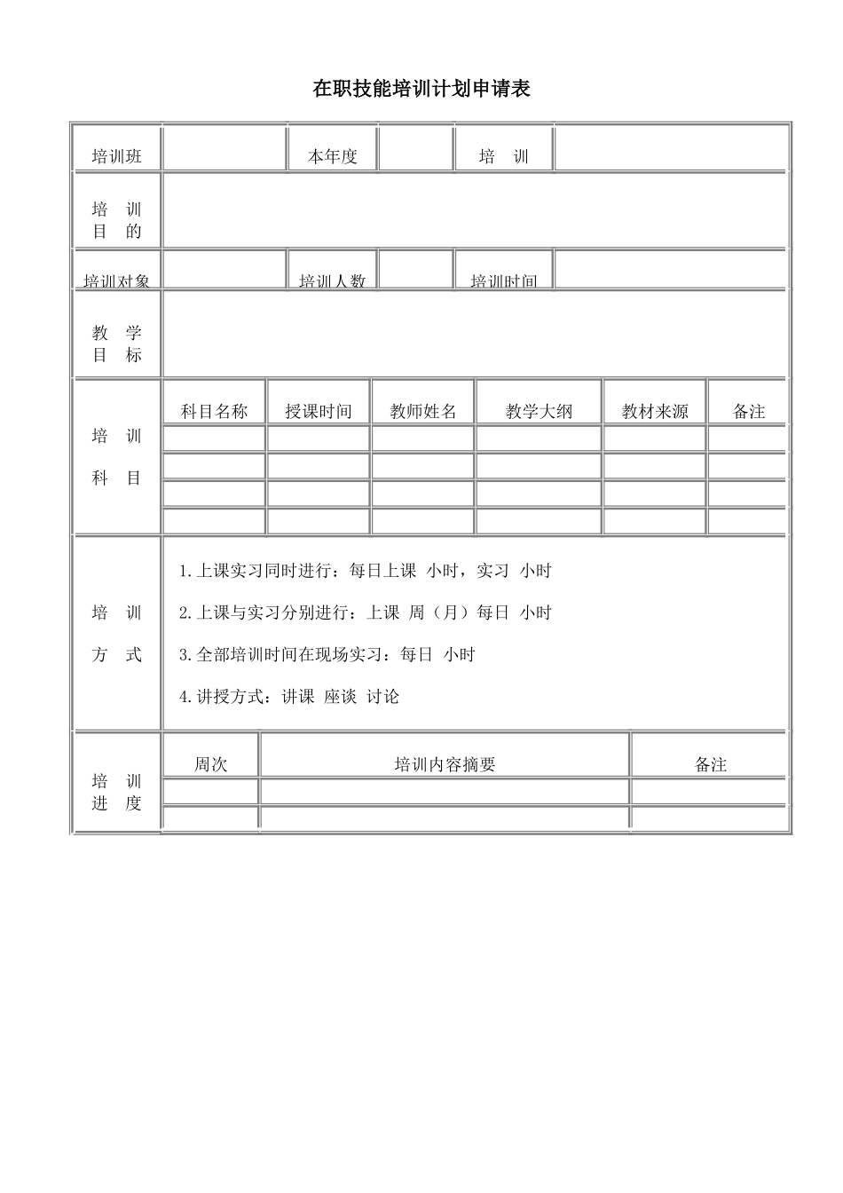 在职技能培训计划申请表 (5).doc_第1页