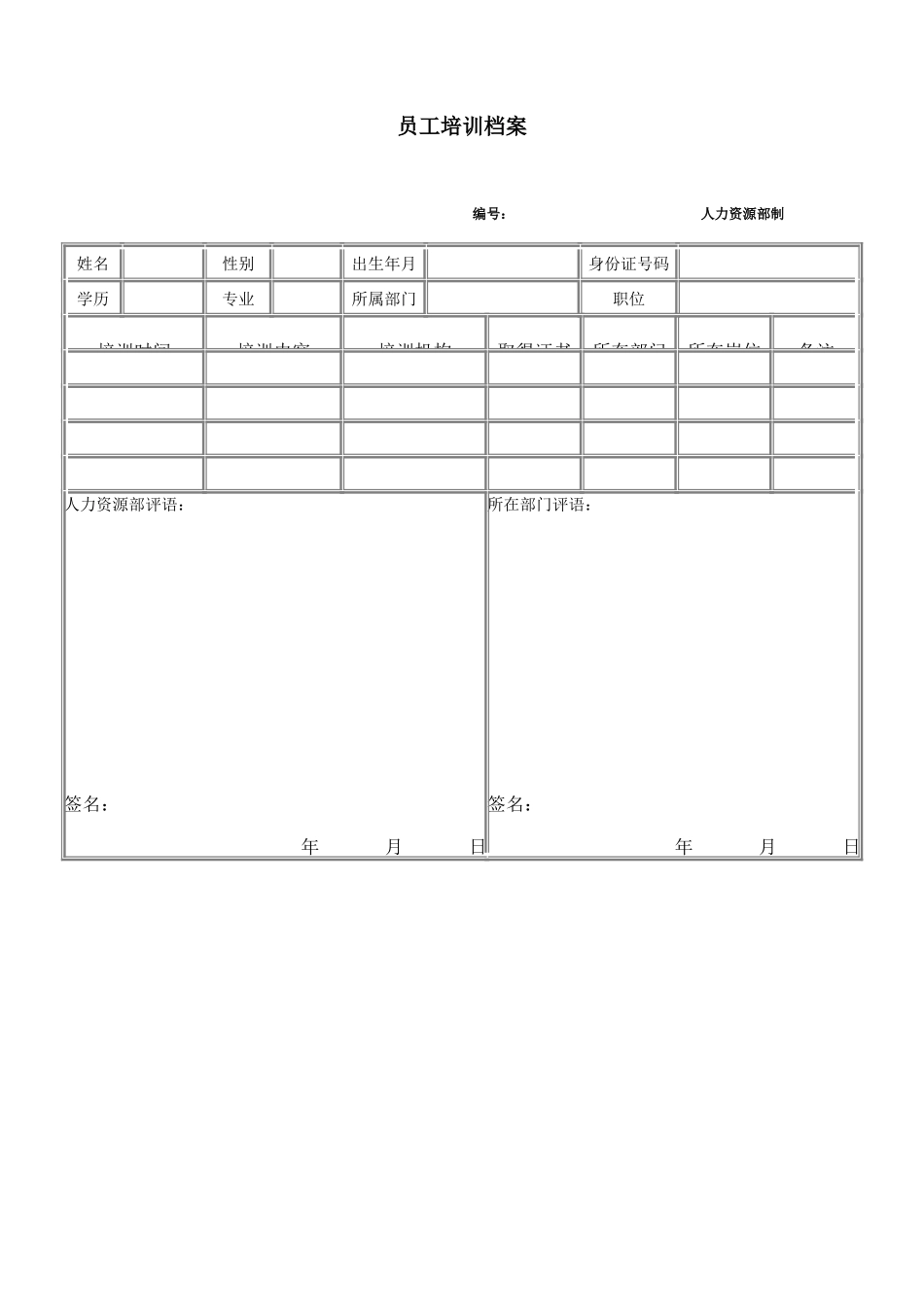 员工培训档案 (5).doc_第1页