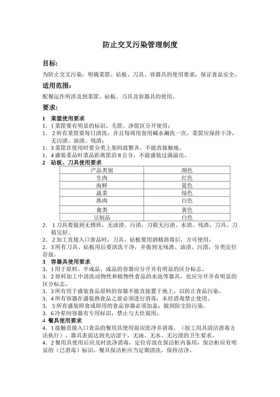 中央厨房各项管理制度汇编.docx_第1页