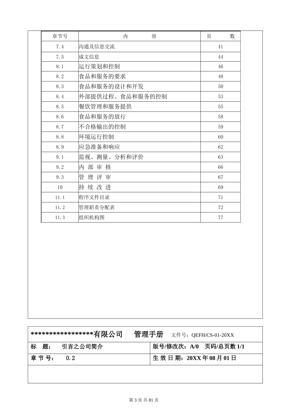 质量环境食品安全HACCP四合一管理手册.doc_第3页