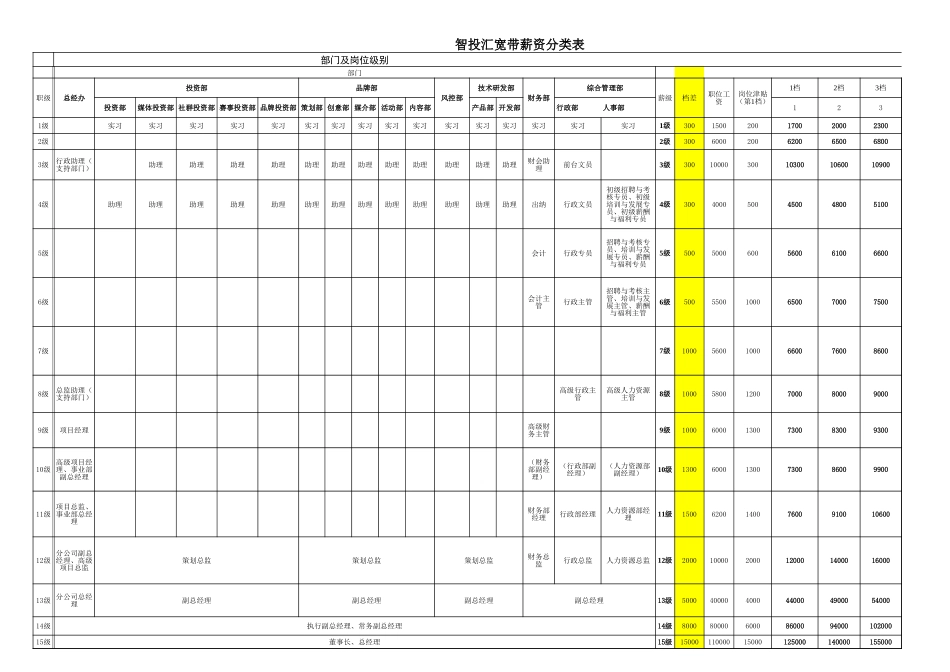 【工具】职级薪级表、宽带薪酬 (2).xls_第1页