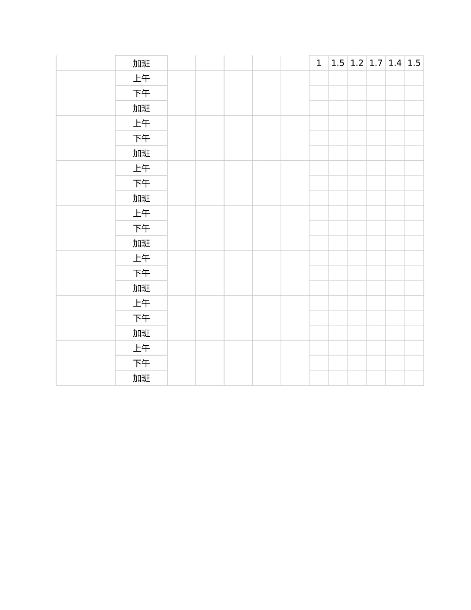 加班调休34考勤表-上下午考勤加班统计表.xlsx_第2页