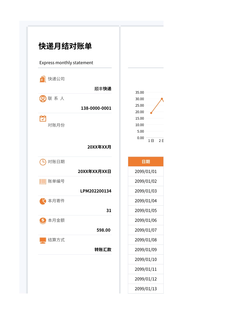 【行政数据】递费月结对账单.xlsx_第1页