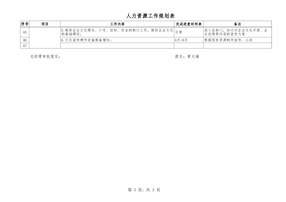 【人事计划】人力资源工作计划表 (2).xls_第3页