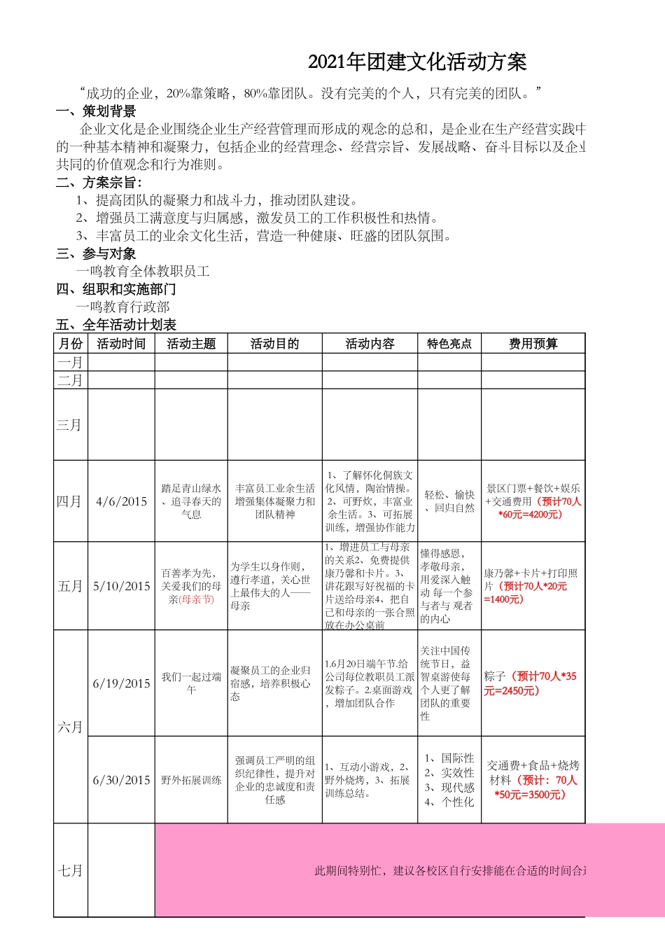 【全年行事历】公司全年团建活动方案 (2).xls_第1页