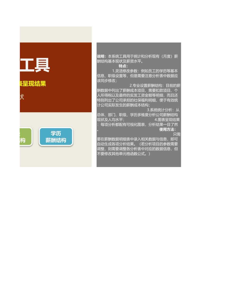 【薪酬福利管理工具】薪酬结构统计分析工具（全自动、灵活、多维度分析）.xlsx_第2页