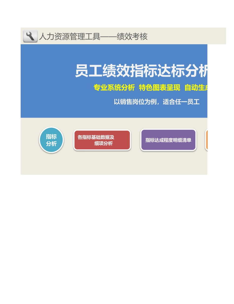 【绩效考核工具】员工绩效考核指标达标分析系统.xlsx_第1页
