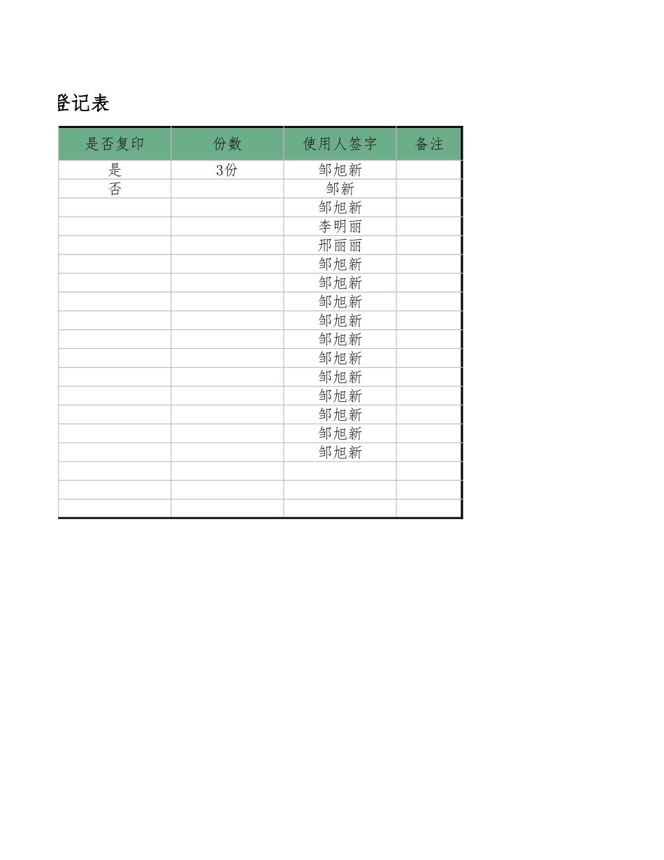 【资质管理】公司证照使用登记表-行政表格 (2).xlsx_第3页