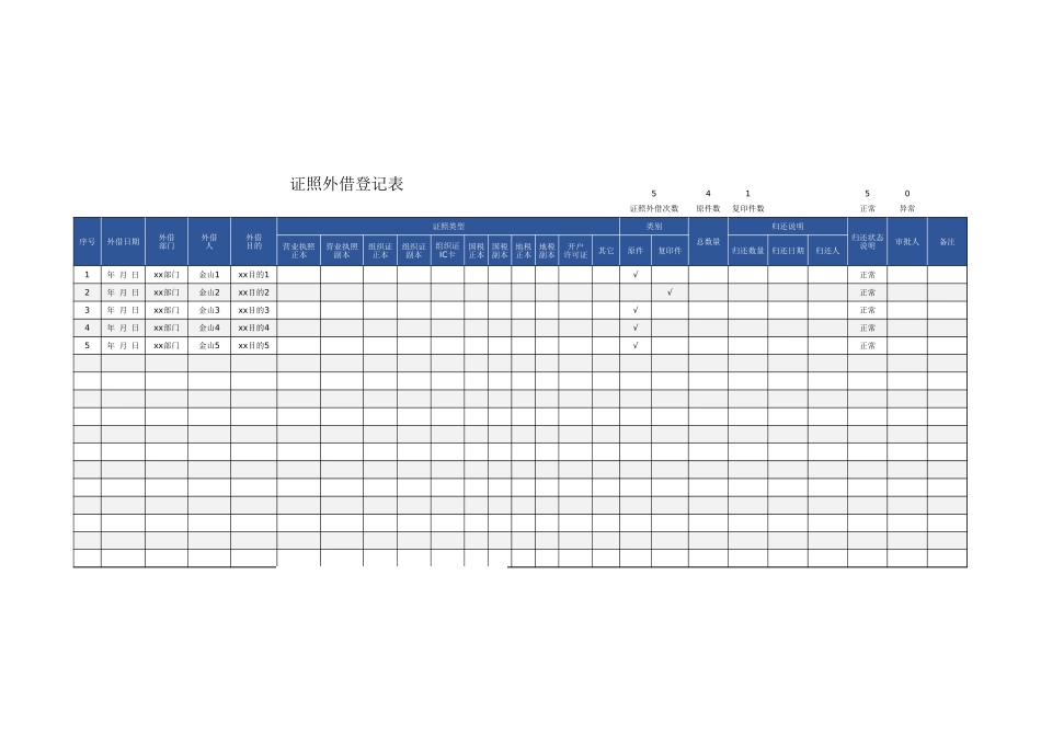 【资质管理】证照外借登记表 (2).xlsx_第1页