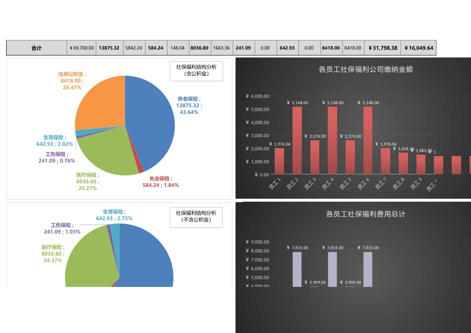 【薪酬管理工具】公司社保福利费用结构分析表（含住房公积金）.xlsx_第2页