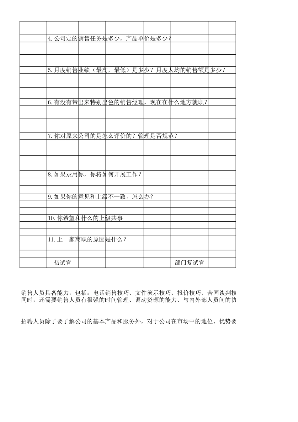 1-销售面试题.xls_第2页