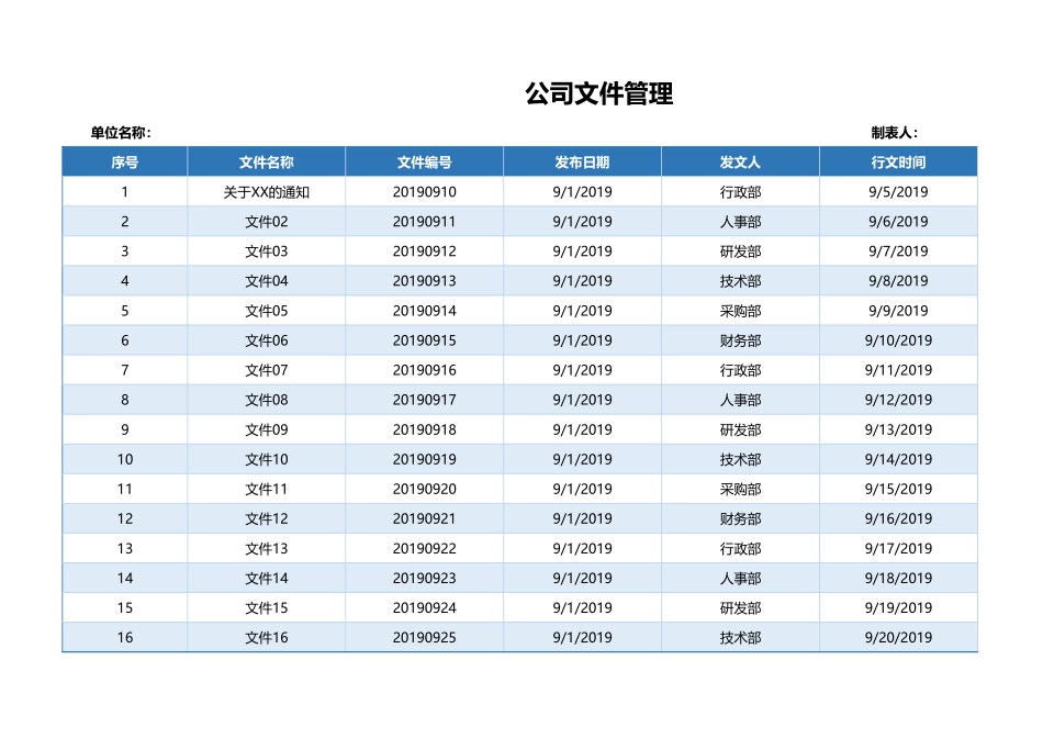 02-【管理表格】-04-行政公文管理 (2).xlsx_第1页