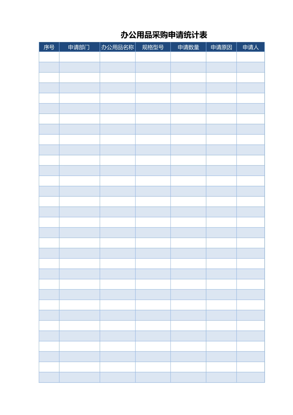 02-【管理表格】-08-办公用品采购申请统计表 (2).xlsx_第1页