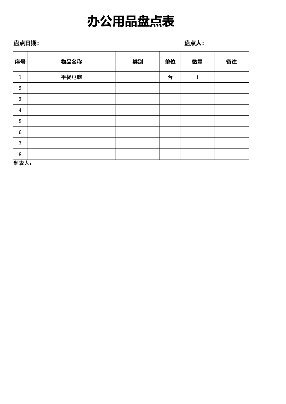 02-【管理表格】-22-办公用品盘点表 (2).xlsx_第1页