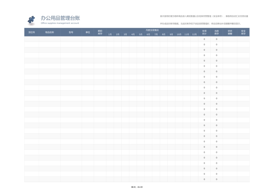 02-【办公用品管理】-07 -办公用品管理台账_副本.xlsx_第3页