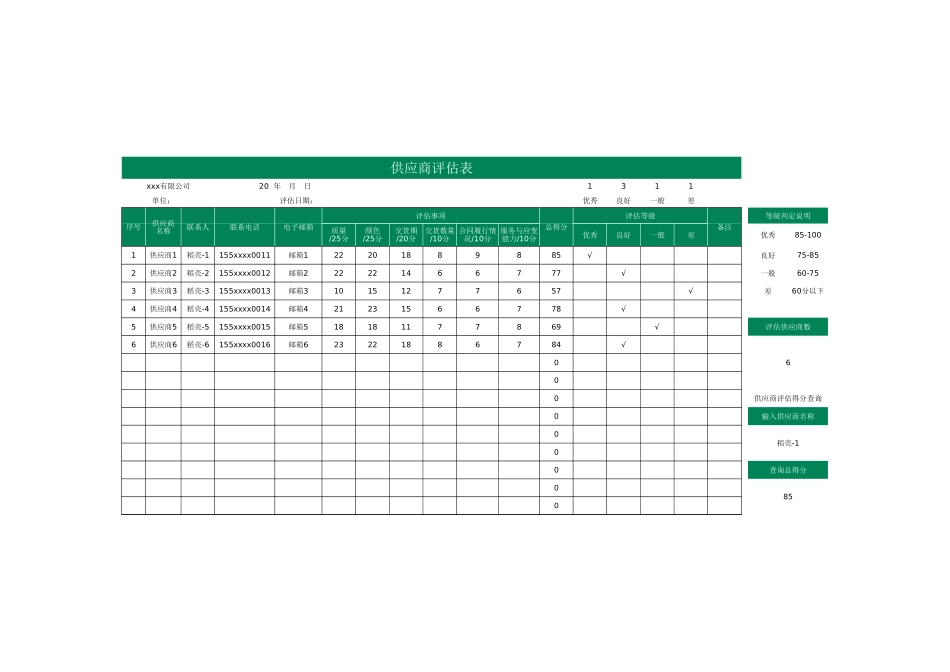 04 -供应商评估表 (2).xlsx_第1页
