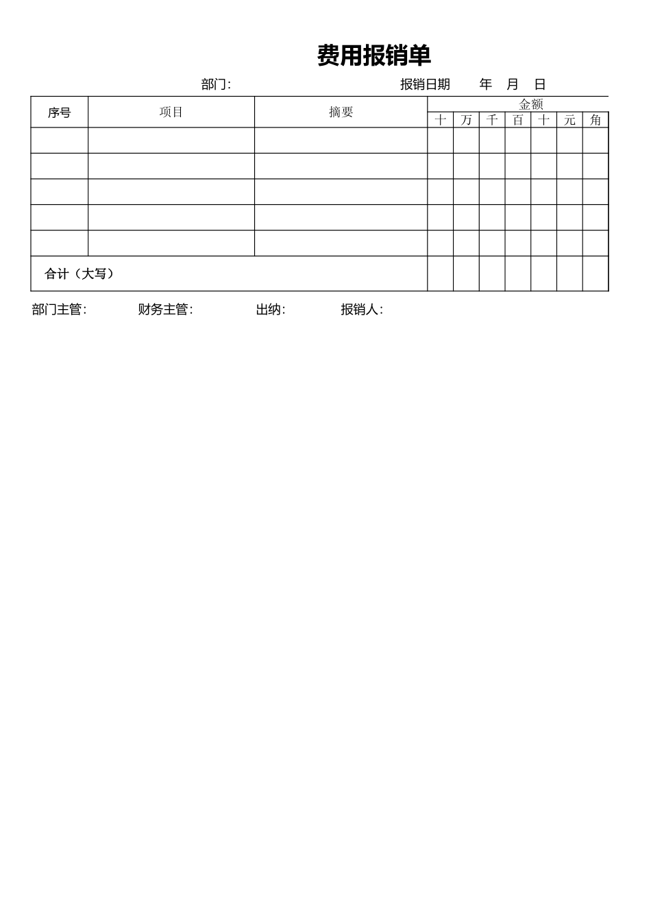 02-【管理表格】-03-日常费用报销单 (2).xlsx_第1页