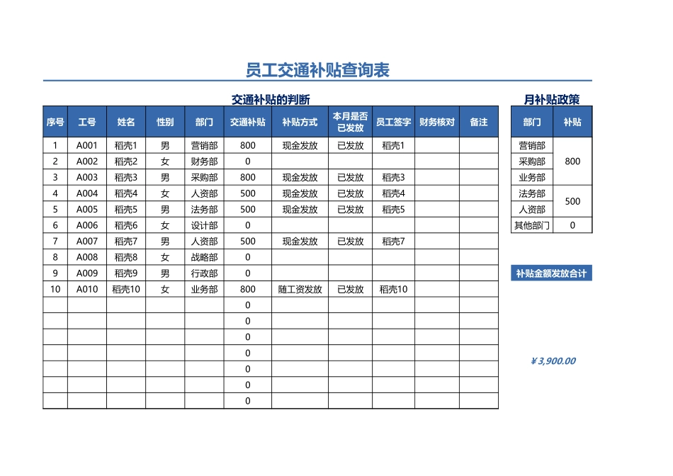 07-【交通补贴】-03-员工交通补贴查询表.xlsx_第1页