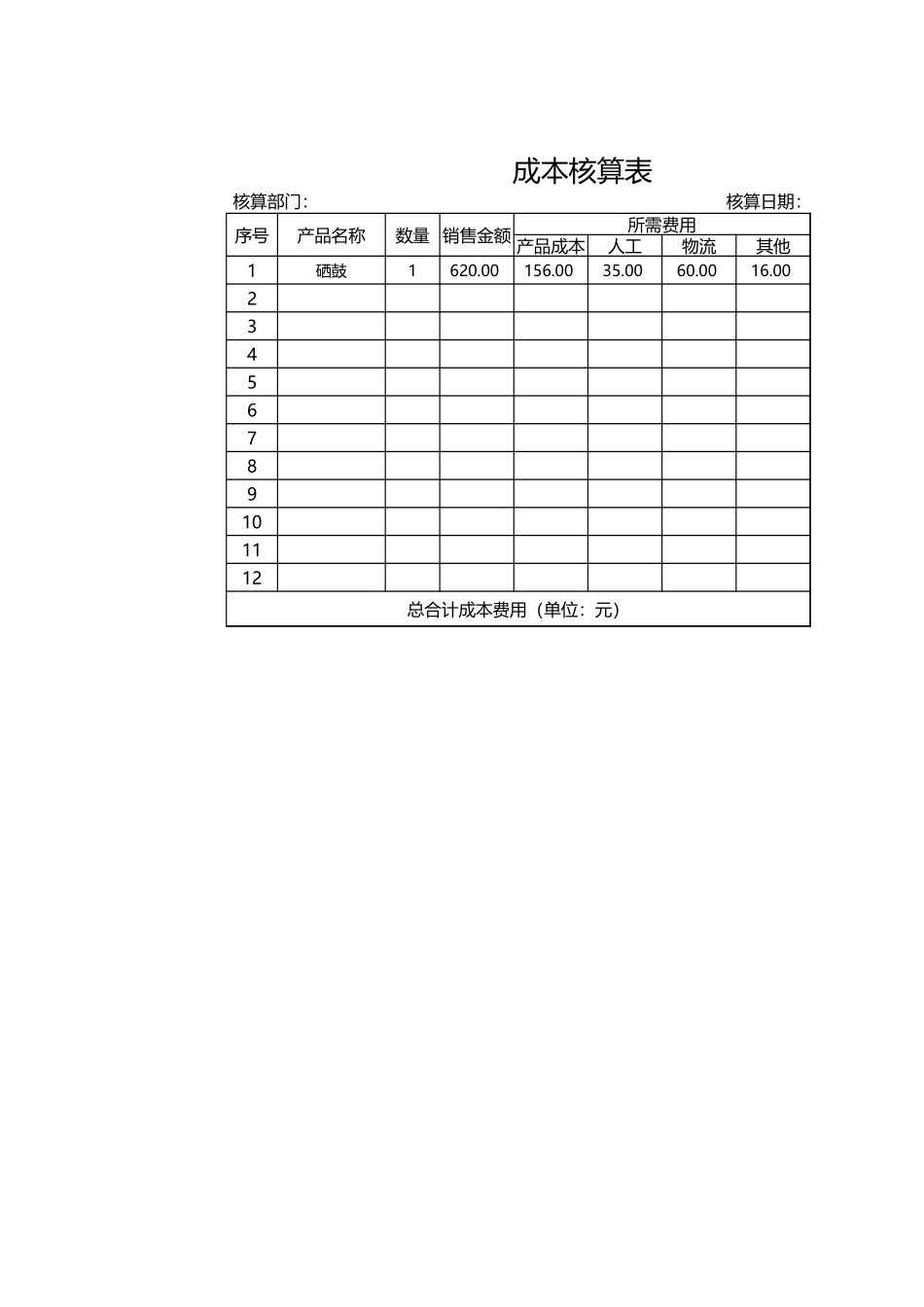 5成本核算明细表.xlsx_第1页